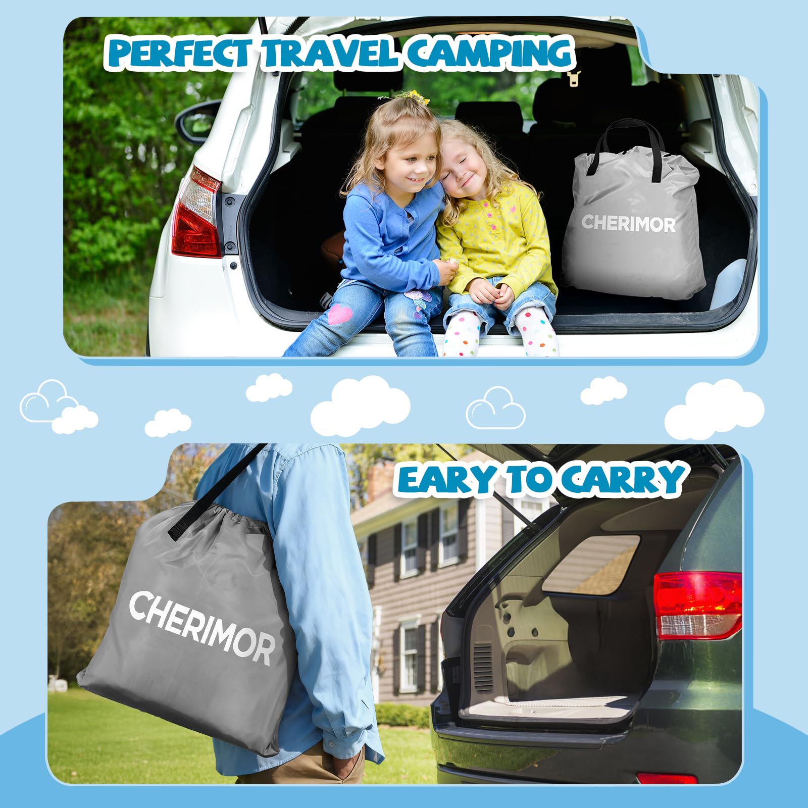 CHERIMOR compact carry bag ready for packing.