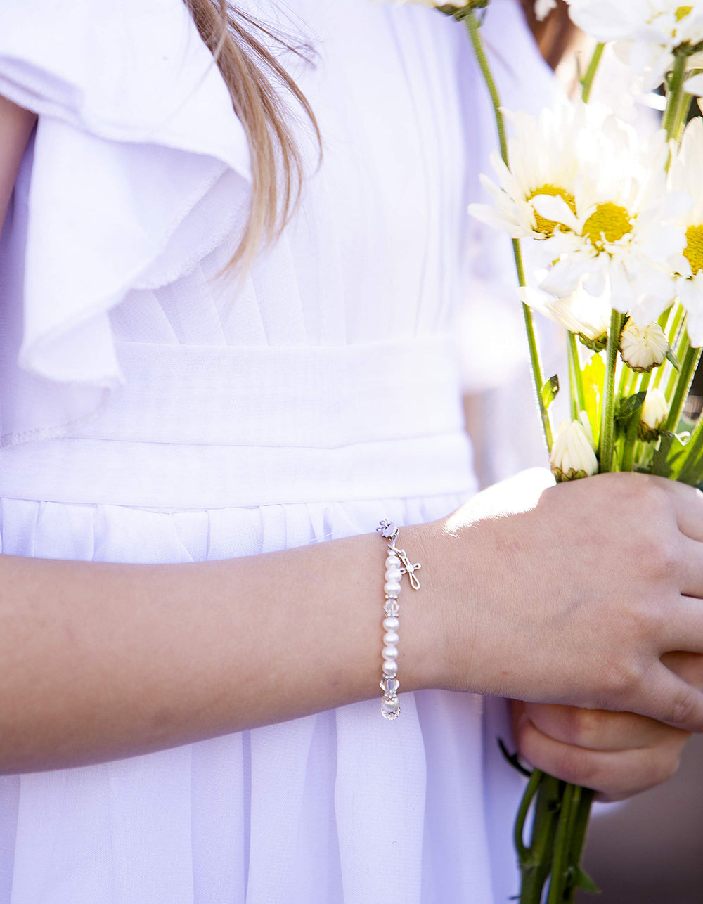 Cherished Moments Baptism Bracelet crystal-detail highlights cultured-pearls for refined everyday wear