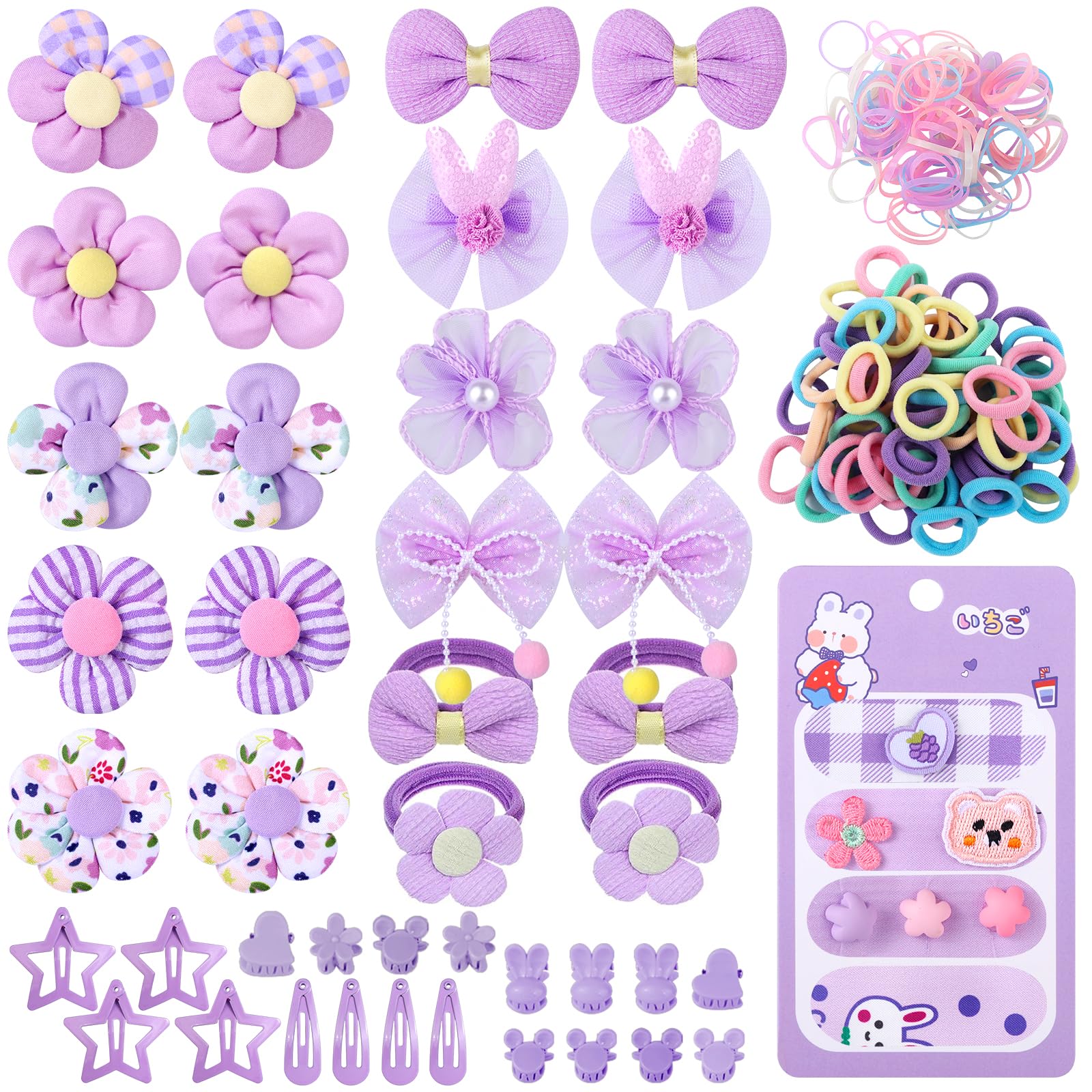 Cherocito purple little girl hair bows offer gentle hold for everyday cute styles.