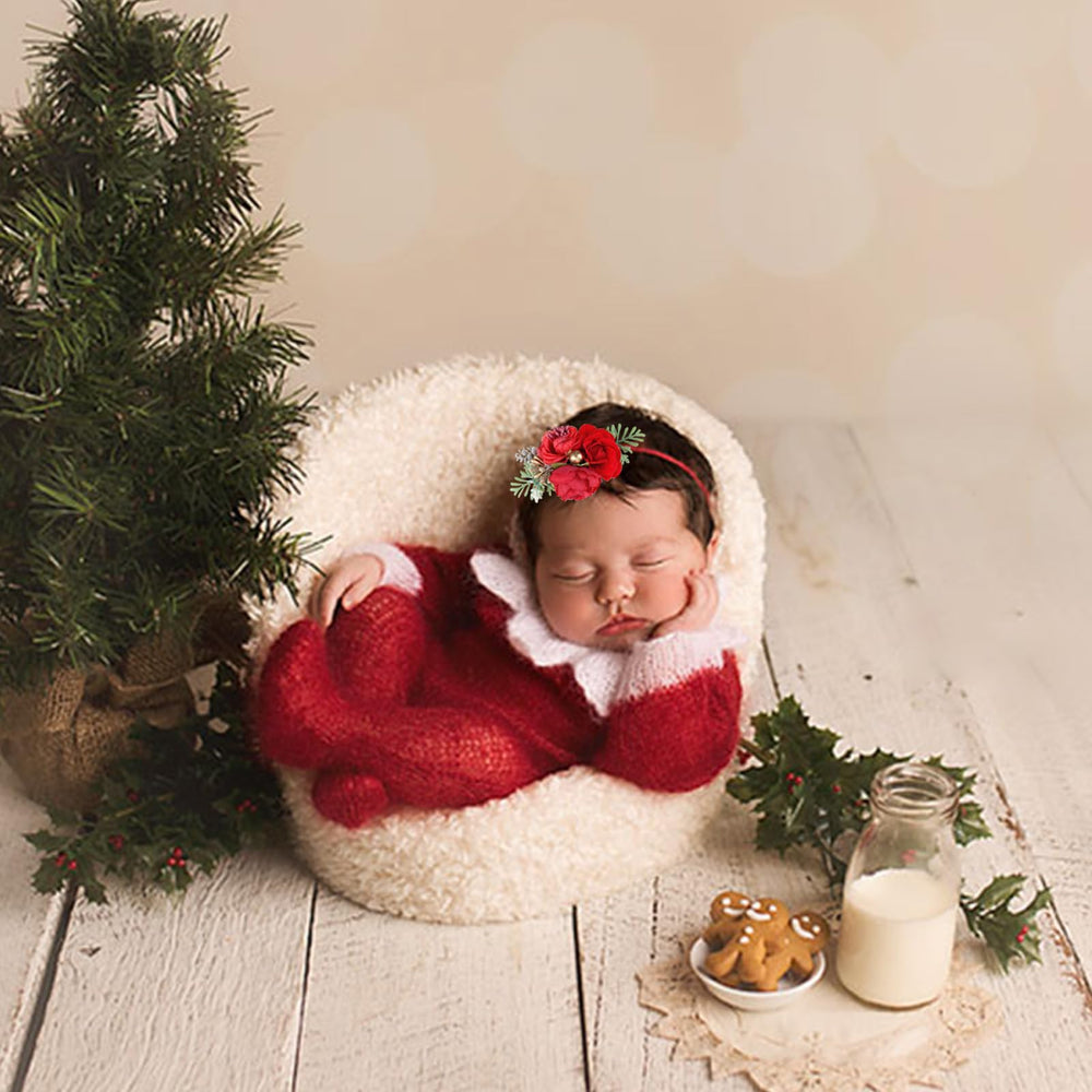 Cherrboll baby flower headband elastic fit for all-day comfortable wear.