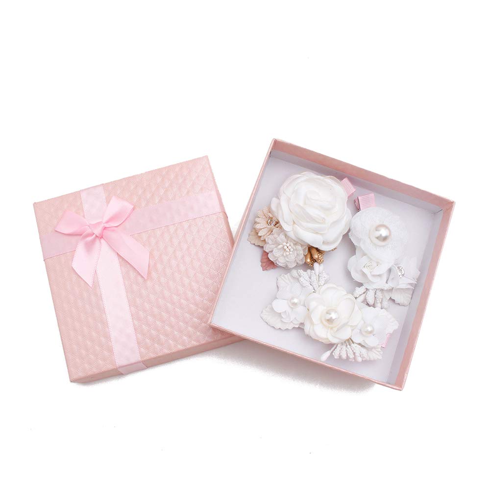 Cherrboll baby girl flower clip closeup showing non-slip fully lined grip for secure wear.