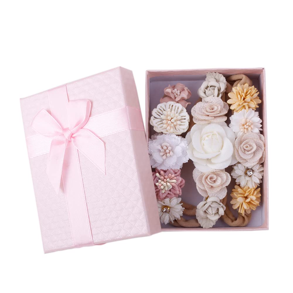 Cherrboll baby girl flower headbands pastel mix—vivid colors for coordinating daily outfits and party pictures.