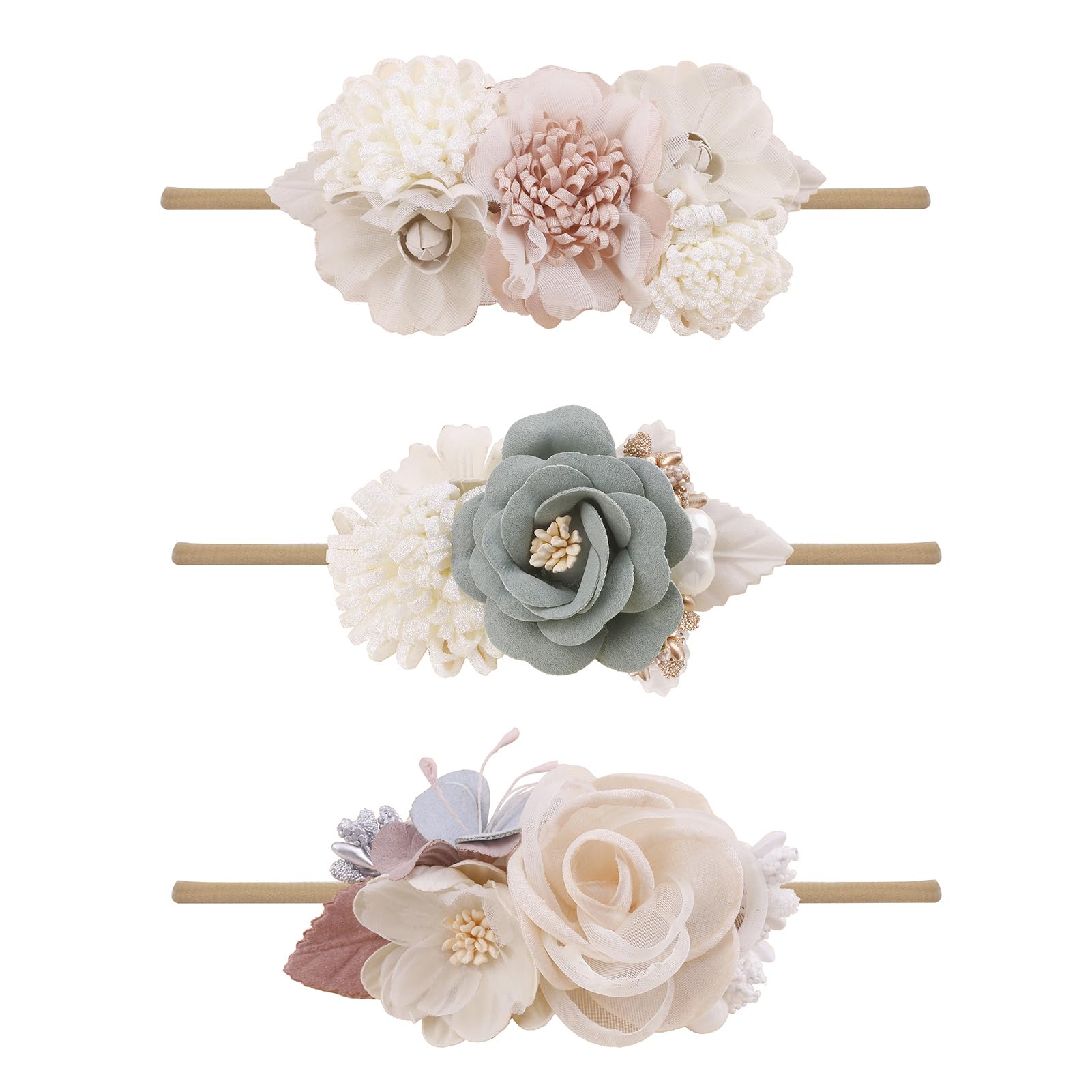 cherrboll baby girl flower headbands set with vibrant colors for everyday outfits