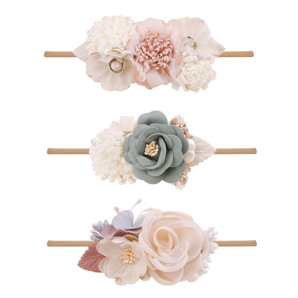 cherrboll baby girl flower headbands set with vibrant colors for everyday outfits
