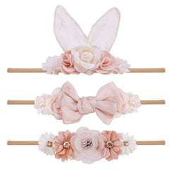 cherrboll baby girl flower headbands set—soft, stretchy nylon for everyday outfits.