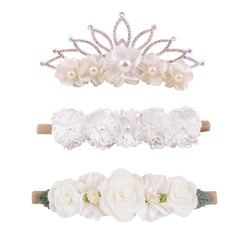 Cherrboll baby girl flower headband in soft nylon for gentle daily wear.