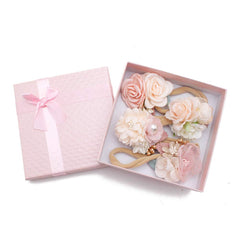 Cherrboll nylon floral headbands stretched to fit newborn through toddler