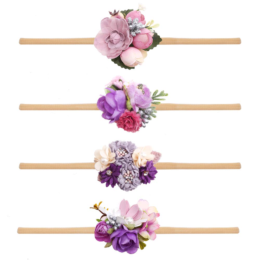 Cherrboll baby girl headband flower 01 — soft nylon floral accessory for newborns and daily wear.