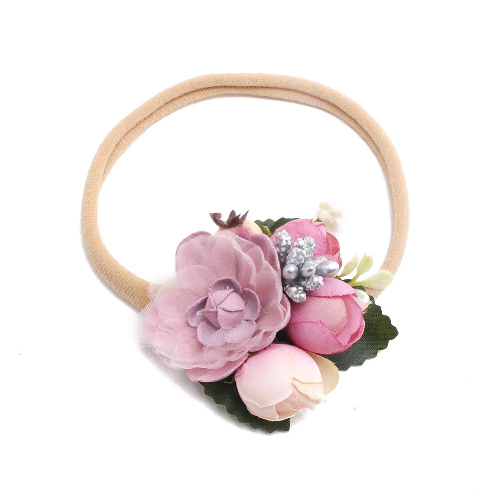 Cherrboll baby girl headband flower 05 — assorted colors to match everyday outfits.