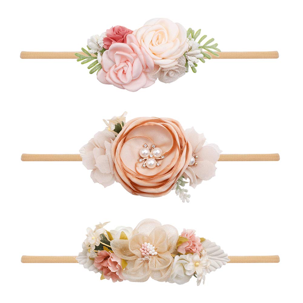 Cherrboll baby headbands flower set in vibrant colors for everyday outfits.