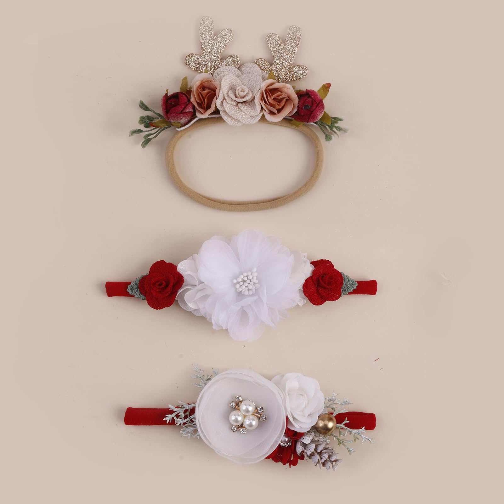 Cherrboll headbands flowers bow details highlight cute floral accents.