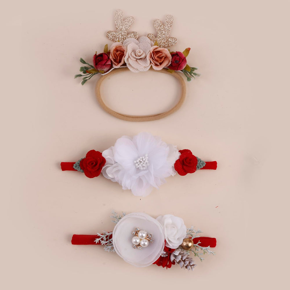 Cherrboll headbands flowers bow details highlight cute floral accents.