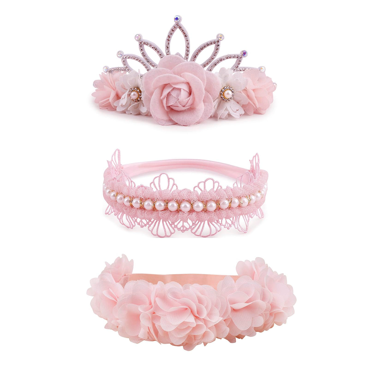 cherrboll baby headbands with flowers in soft nylon for sensitive skin