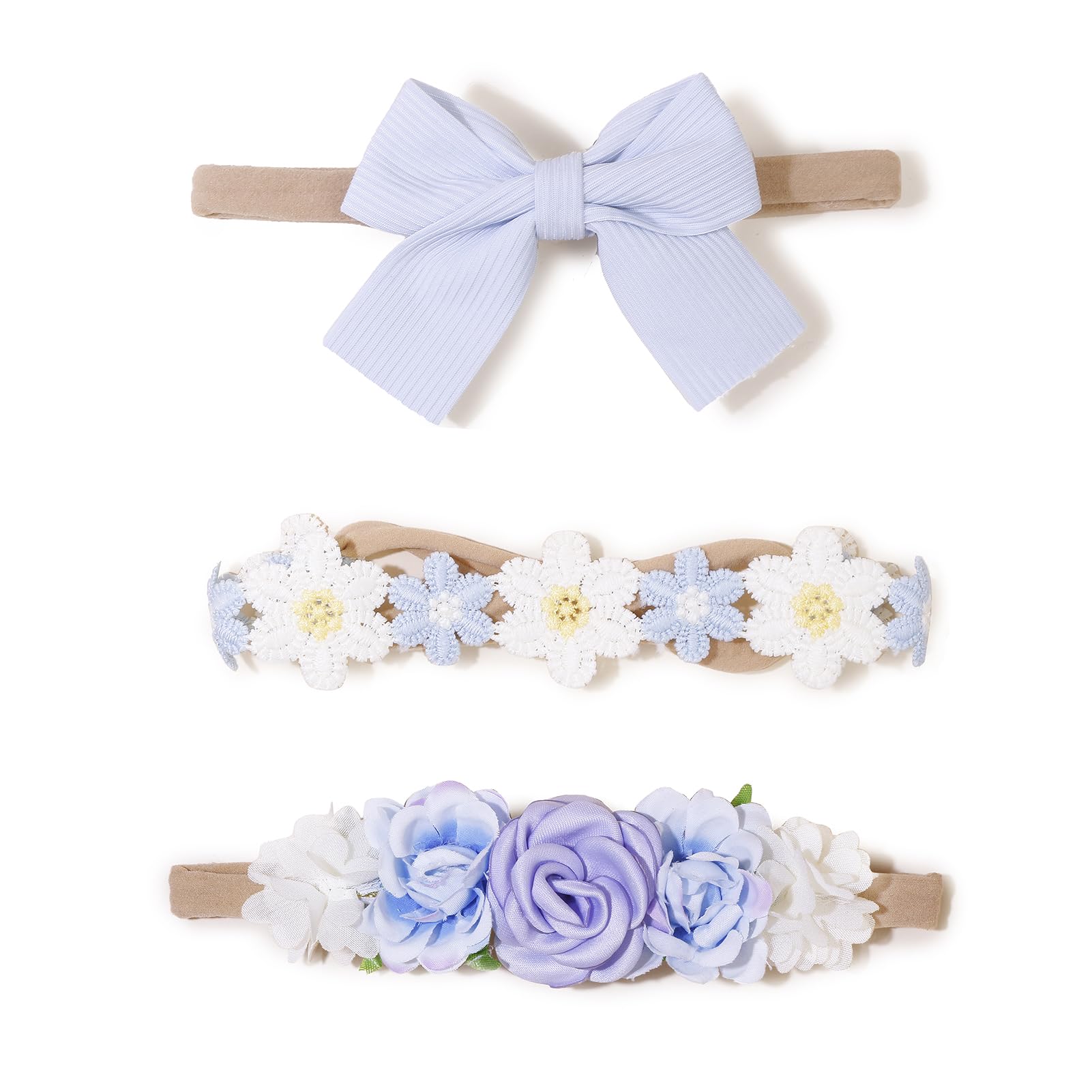 Cherrboll baby nylon headbands 3pc set for coordinated daily outfits