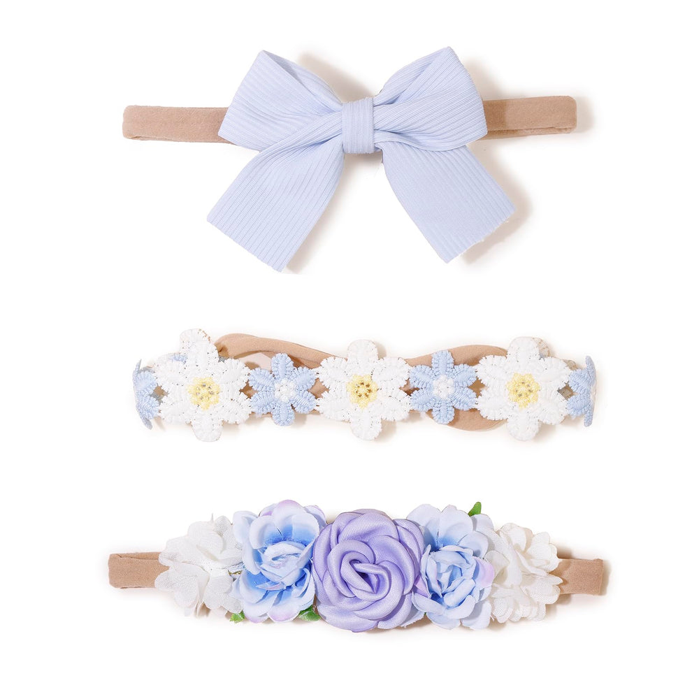 Cherrboll baby nylon headbands 3pc set for coordinated daily outfits