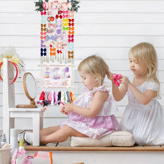 Cherrboll bows organizer with headbands and clips for easy access.