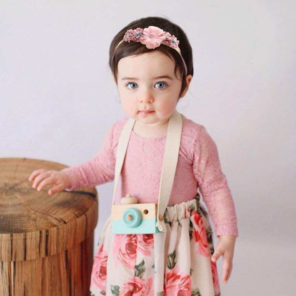 Cherrboll elastic flower headbands grow with your child from newborn to toddler.