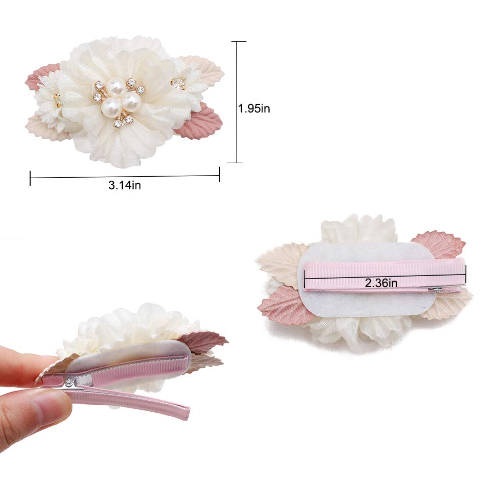 Cherrboll floral handmade closeup showcases natural fabrics and pearls.