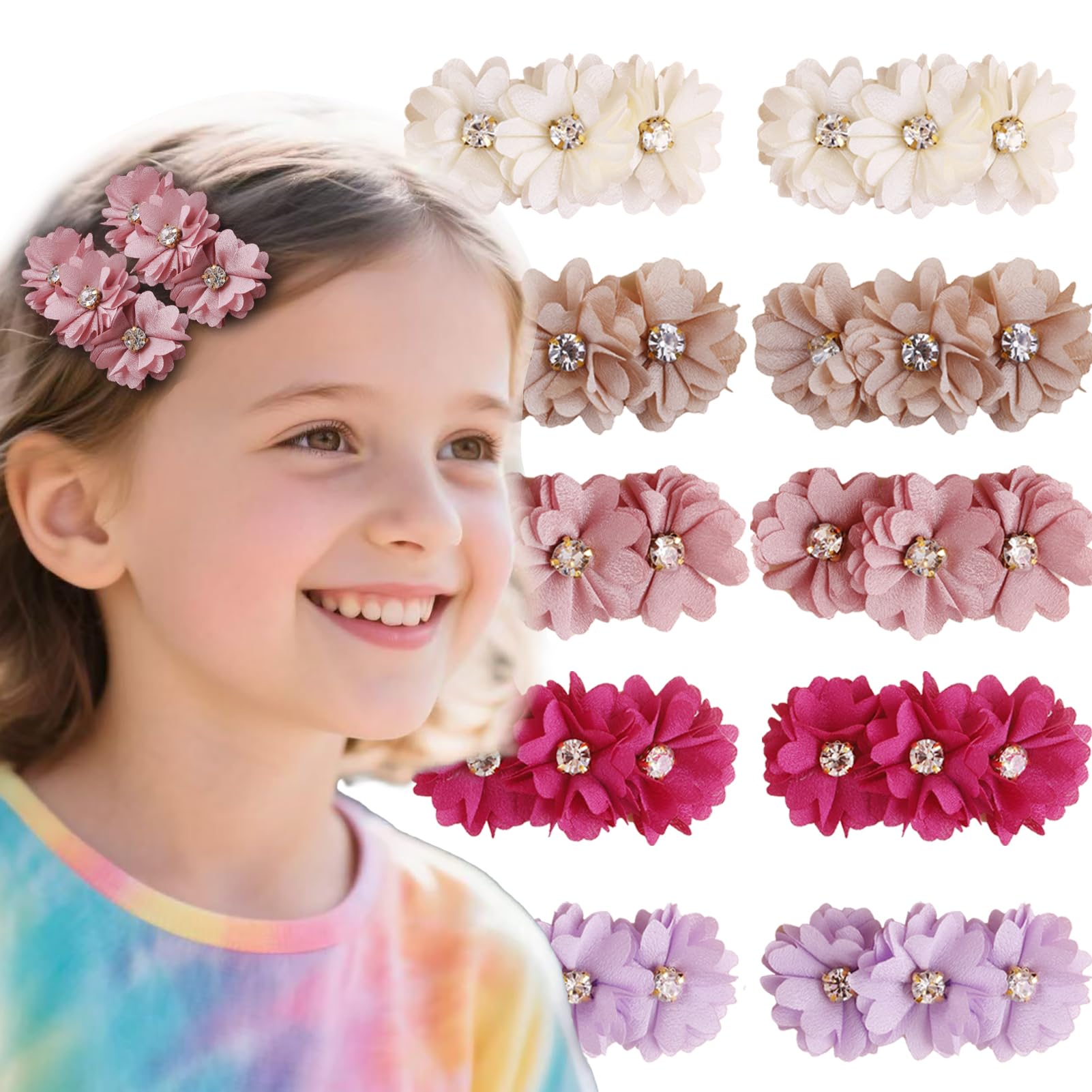 Cherrboll flower clip handmade natural fabrics for delicate newborn photography