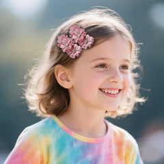 Cherrboll flower clip with non-slip lined clip keeps fine hair in place