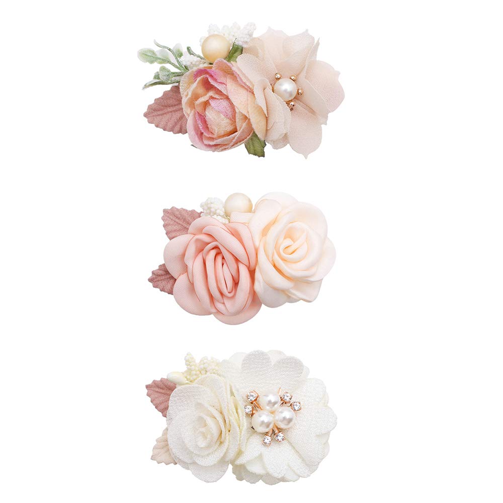 Cherrboll flower clip pink rose adds delicate accent for baby photos.