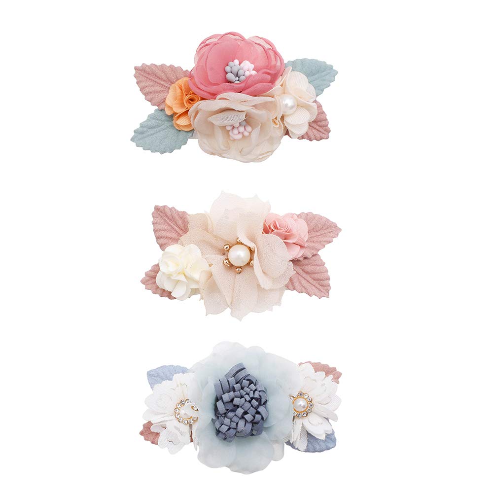 Cherrboll flower clip pink: soft newborn-friendly accessory for delicate hairstyles.