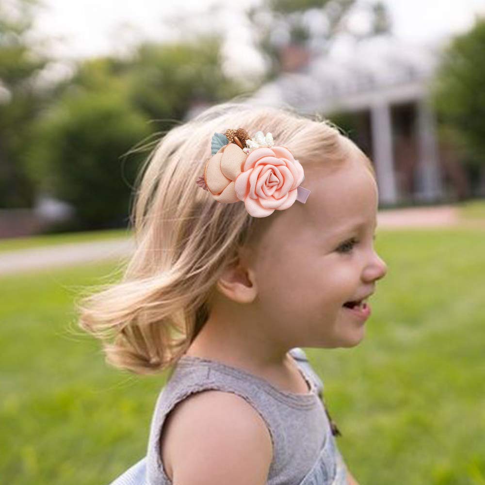 Cherrboll flower hair clip color variation shows three hues for coordinating outfits.
