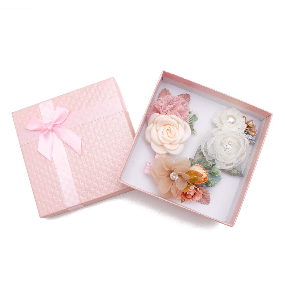 Cherrboll Flower Hair Clips Cream closeup showing natural fibers and lightweight comfort for everyday wear.