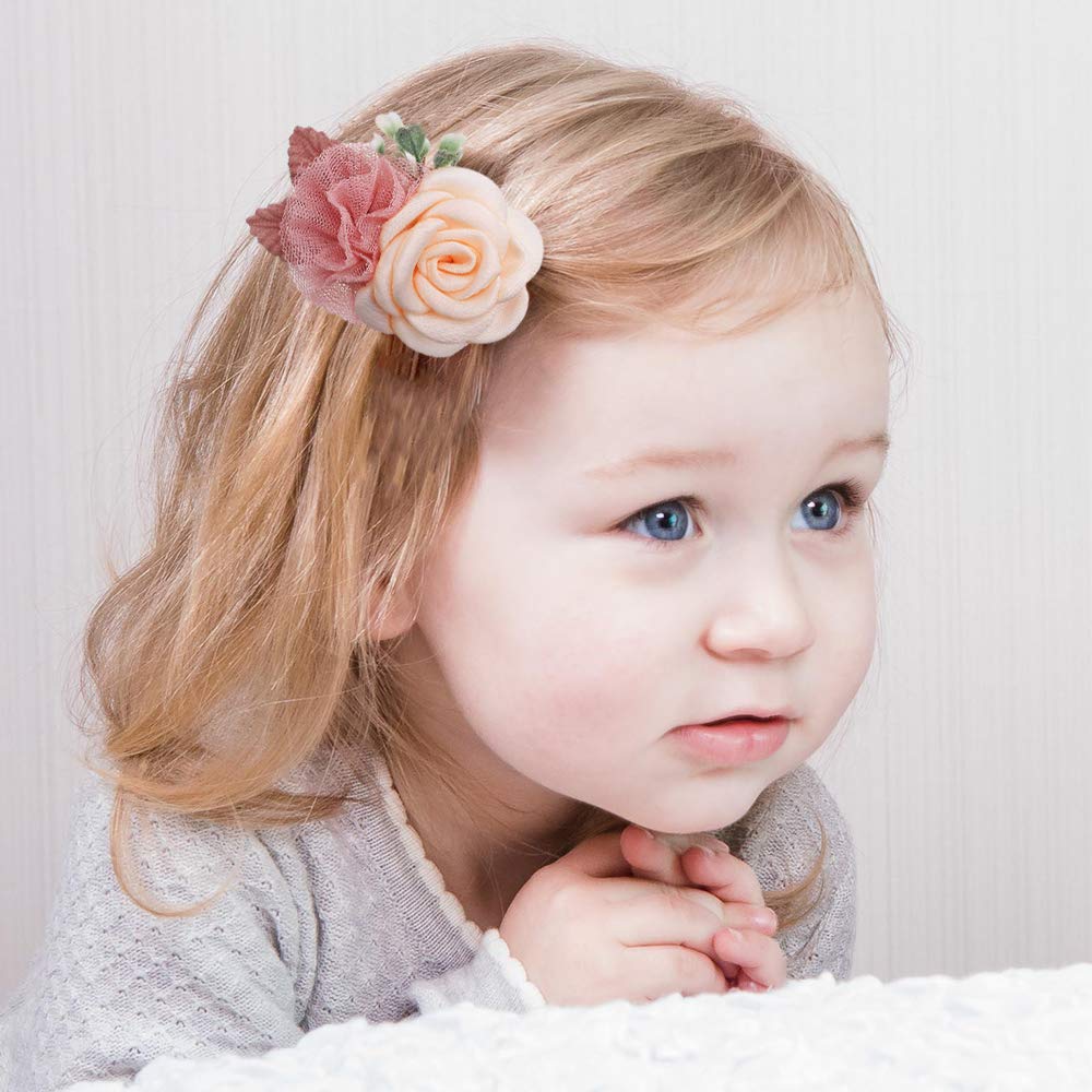 Cherrboll Flower Hair Clips Non-slip clip image demonstrates secure hold in fine hair.