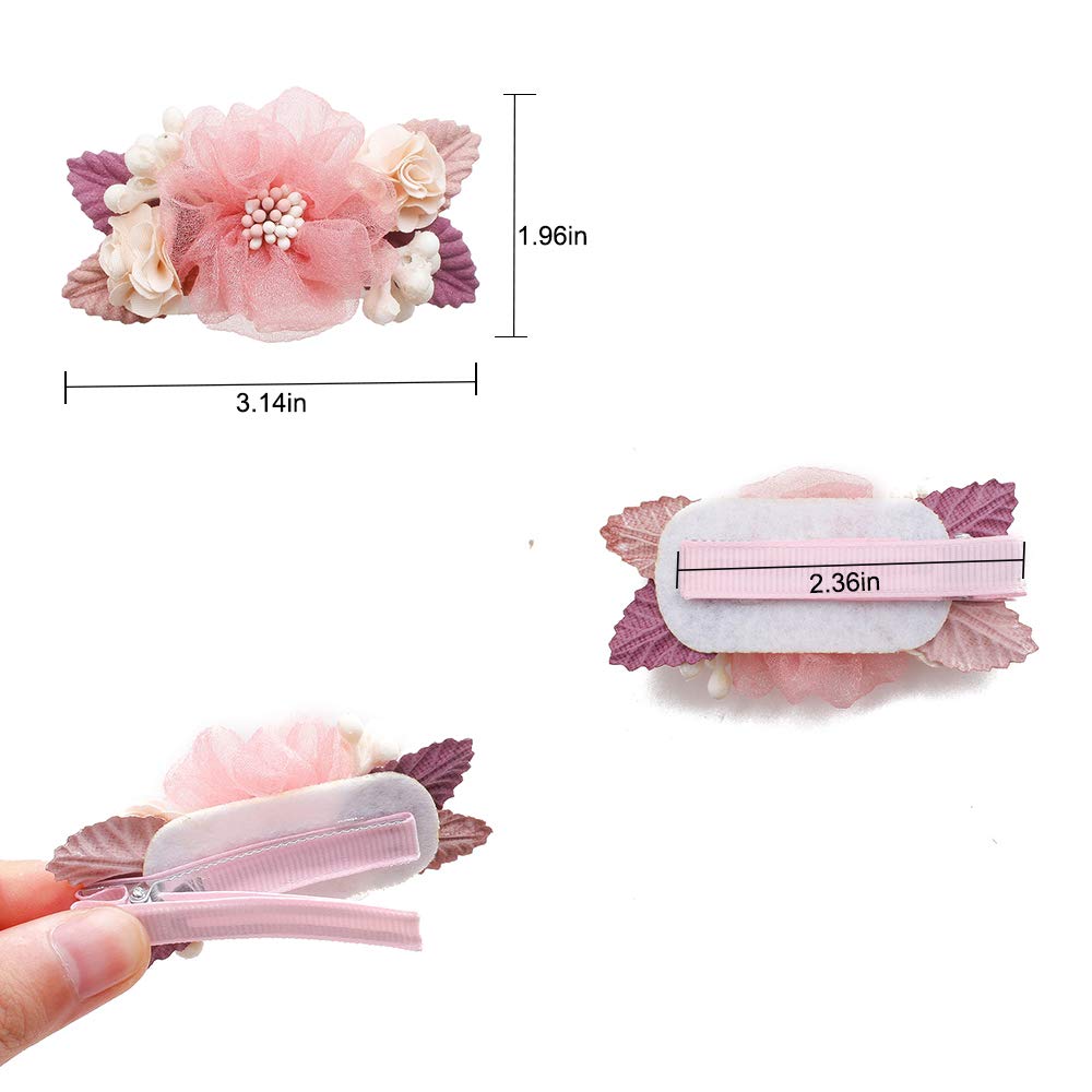 Cherrboll flower hair clip pearls detail adds delicate charm to outfits.