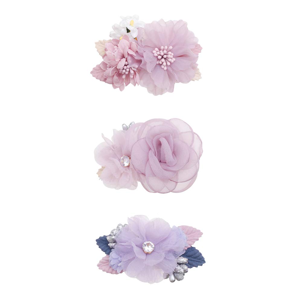 Cherrboll flower hair clip rose close-up for newborn photography.