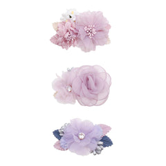 Cherrboll flower hair clip rose close-up for newborn photography.