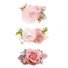Cherrboll flower hair clip set packaging shows three color options, ideal gift-ready presentation.