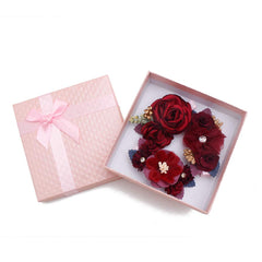 Cherrboll flower hair clips lavender-daisy close-up highlights soft fabric for comfortable wear