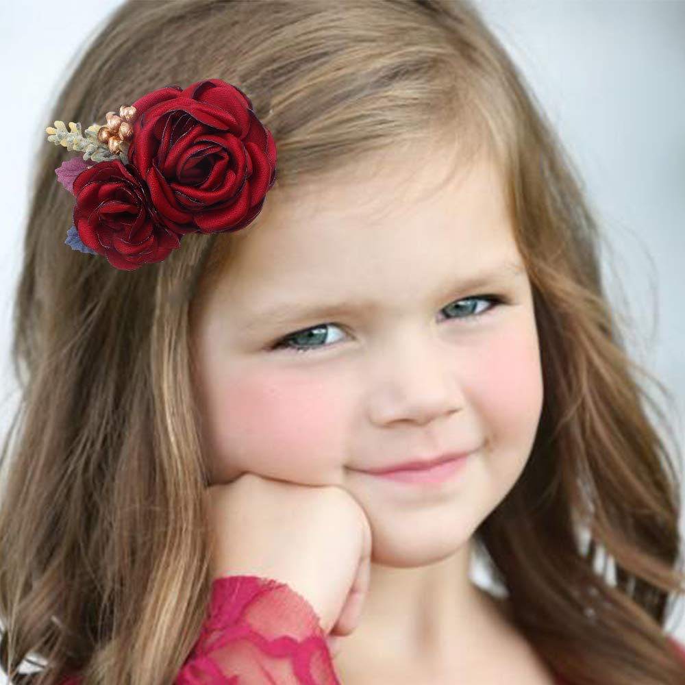 Cherrboll flower hair clips sky-blue bloom on toddler look perfect for everyday outfits