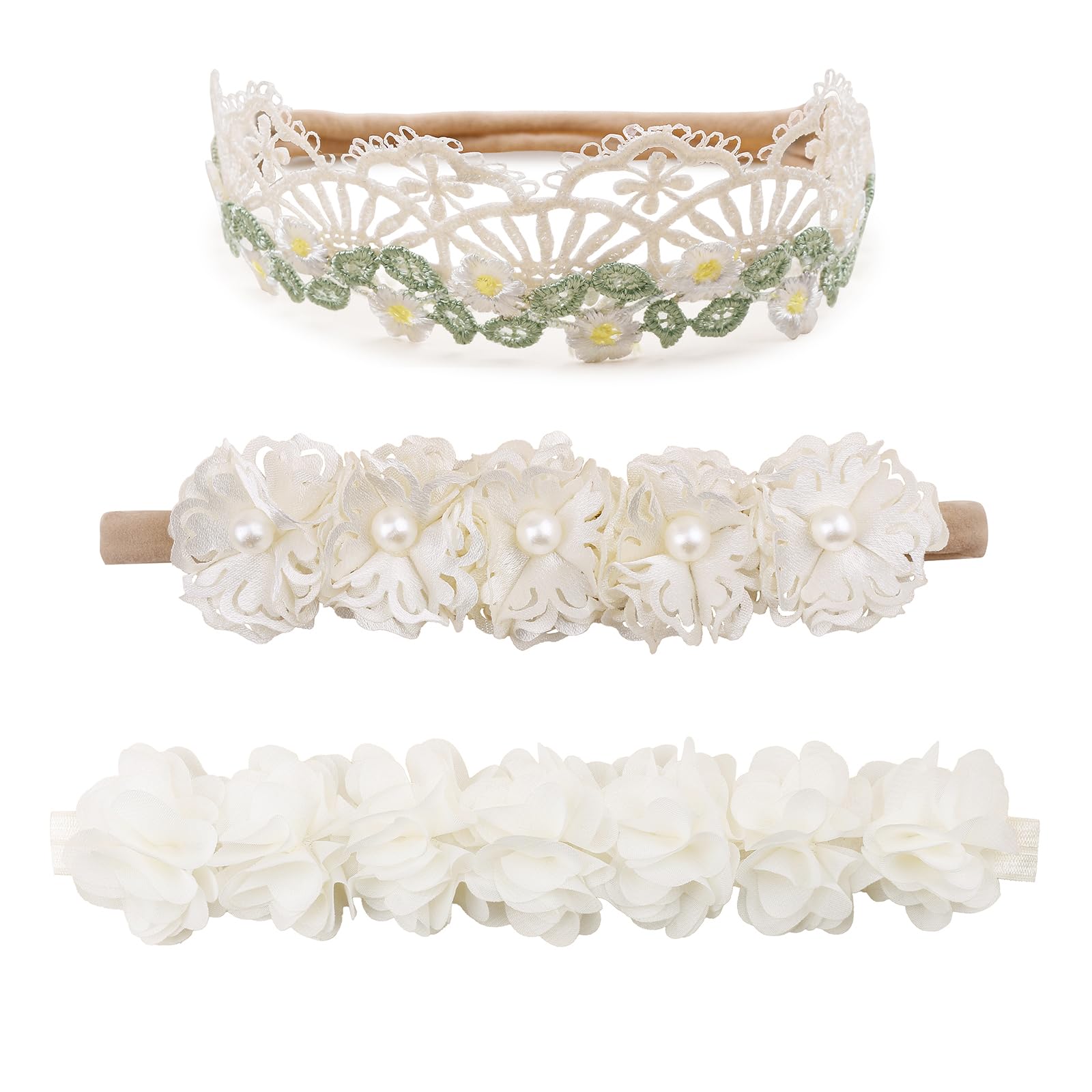 Cherrboll flower headbands packaging showing gift-ready set and color variety.