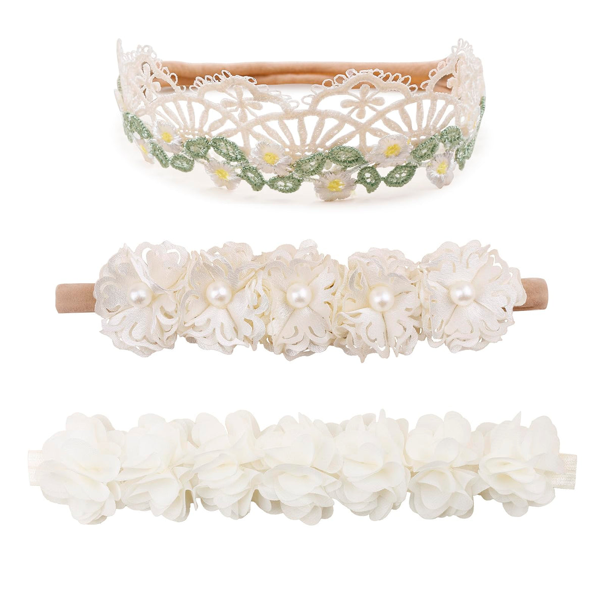 Cherrboll flower headbands packaging showing gift-ready set and color variety.