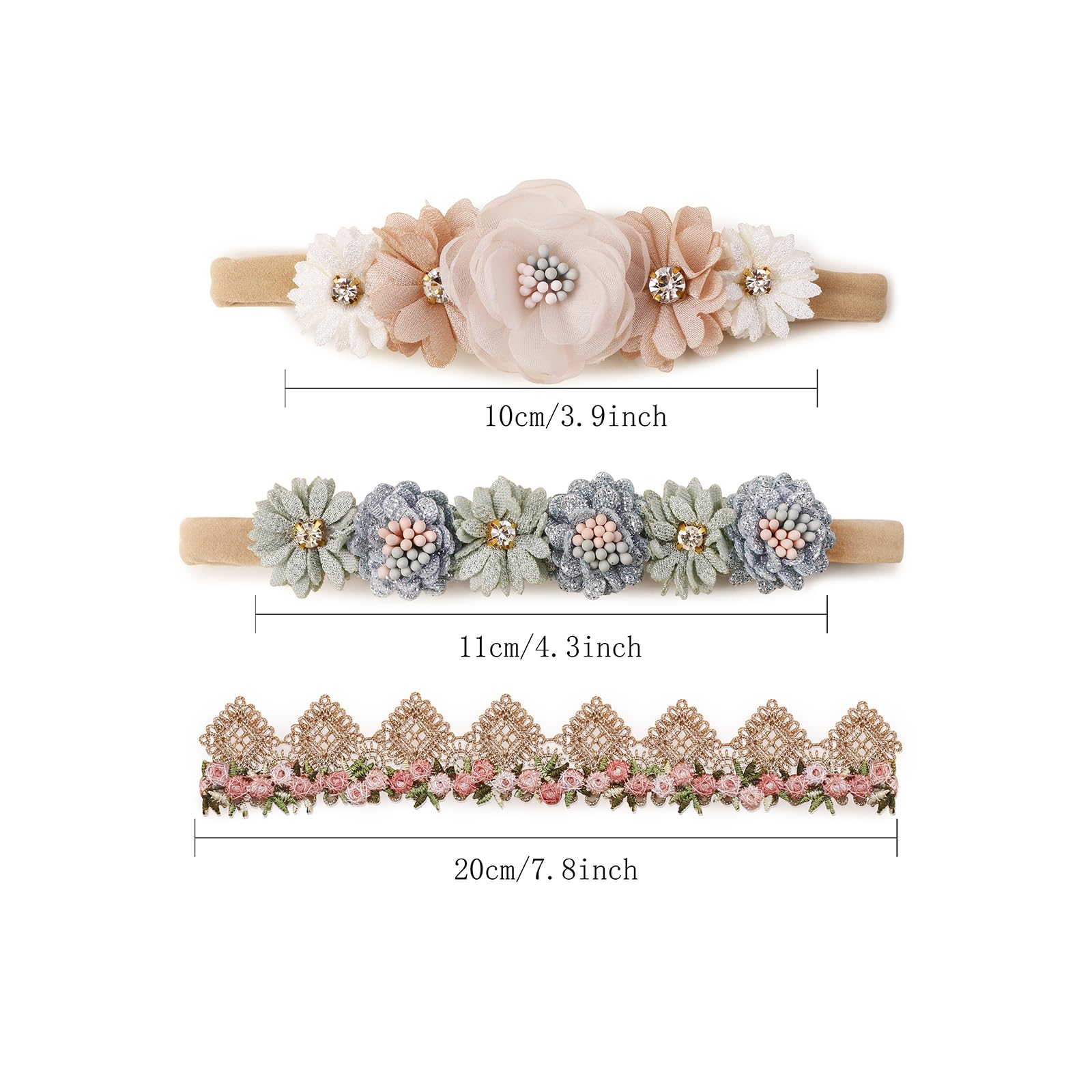 Cherrboll headbands worn by a baby girl during a party or photo session.