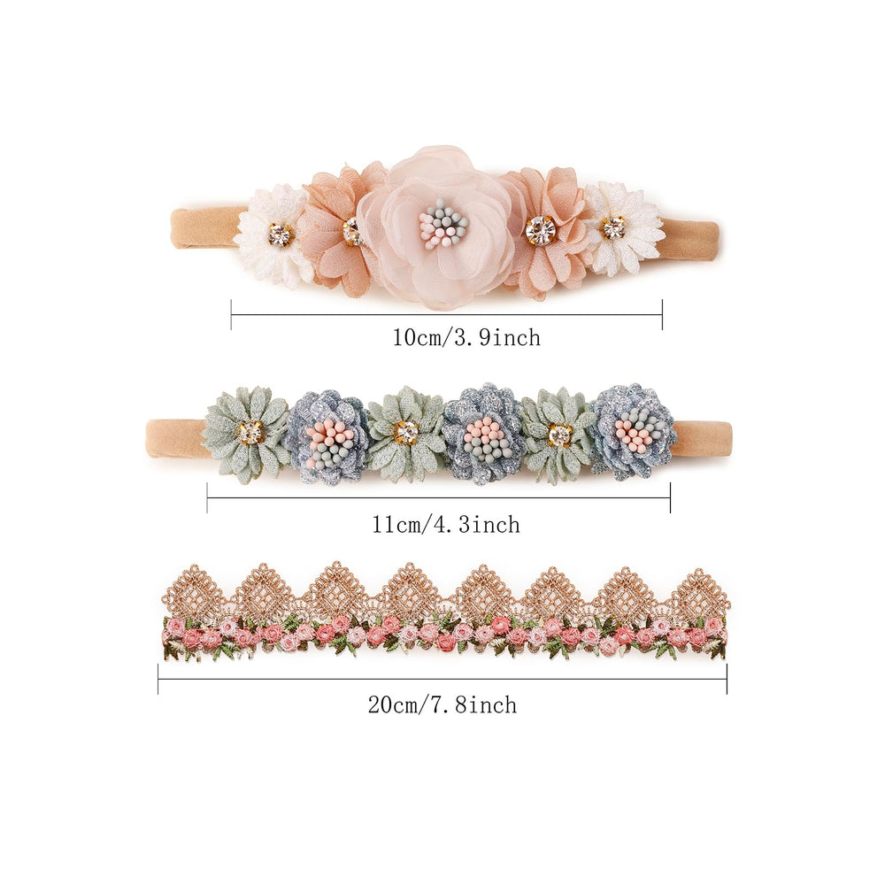 Cherrboll headbands worn by a baby girl during a party or photo session.