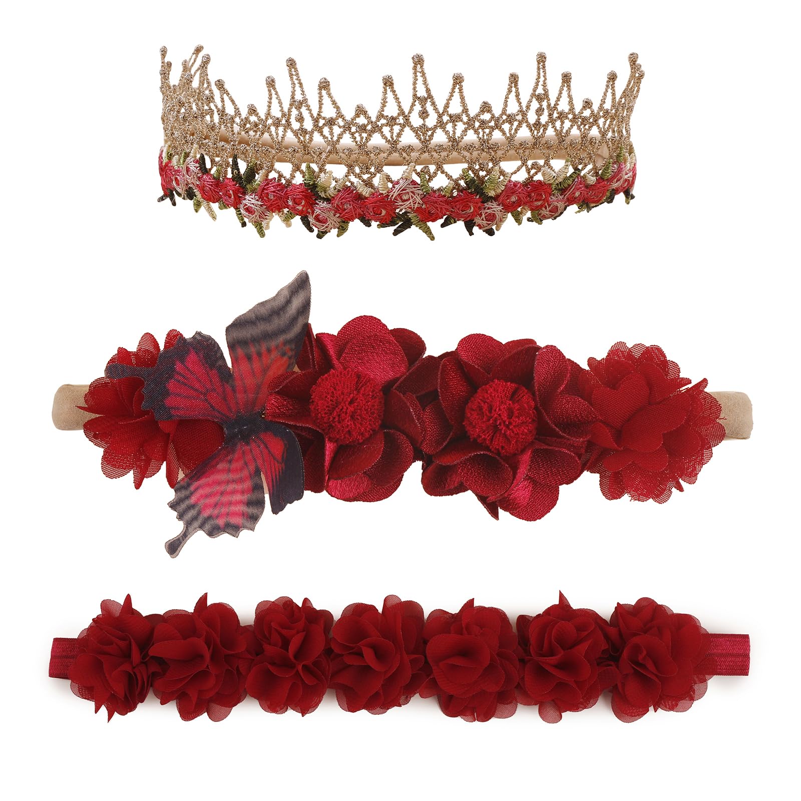Cherrboll floral headbands soft-nylon close-up showing gentle fabric for newborns