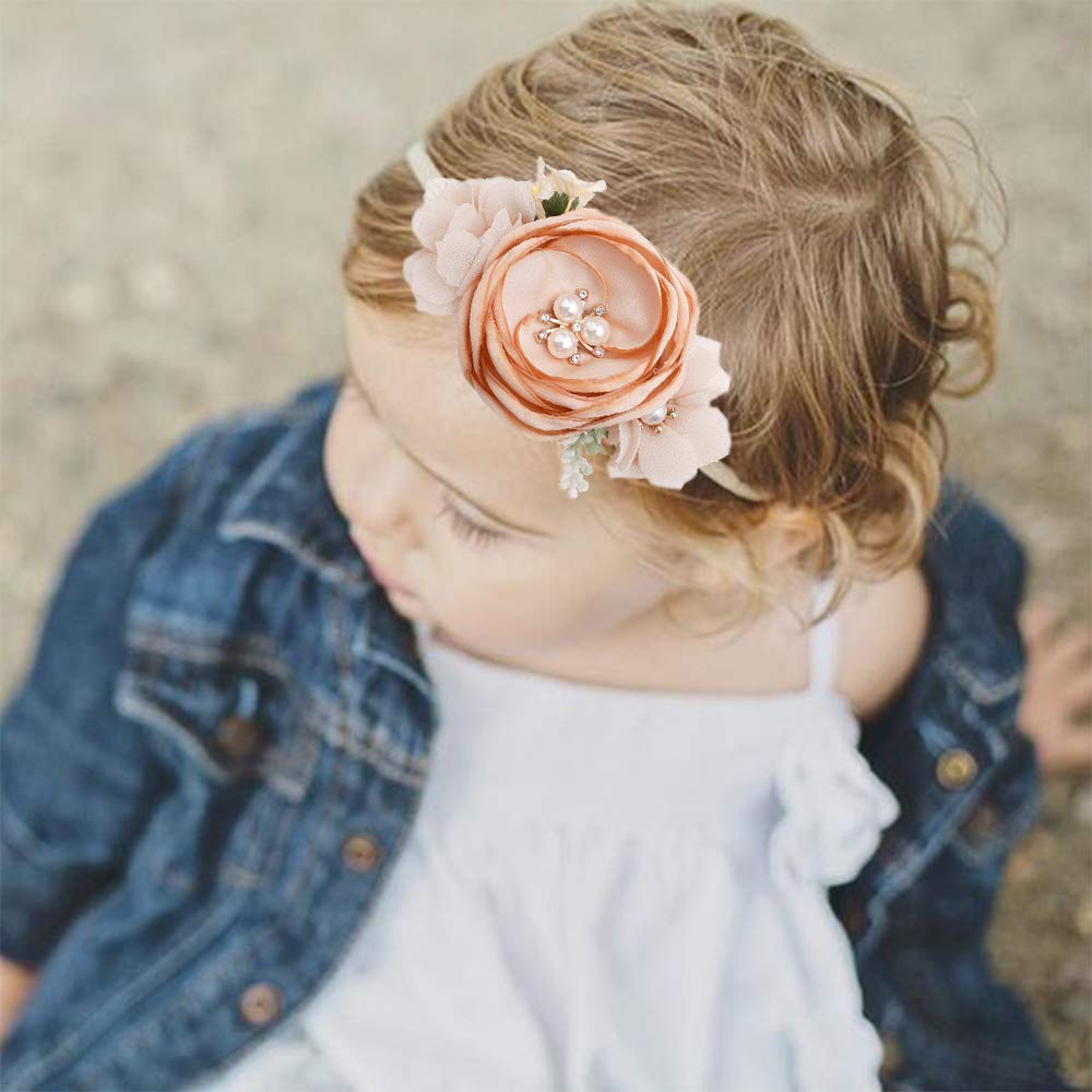 Cherrboll stretchy elastic headbands grow from newborn to toddler.