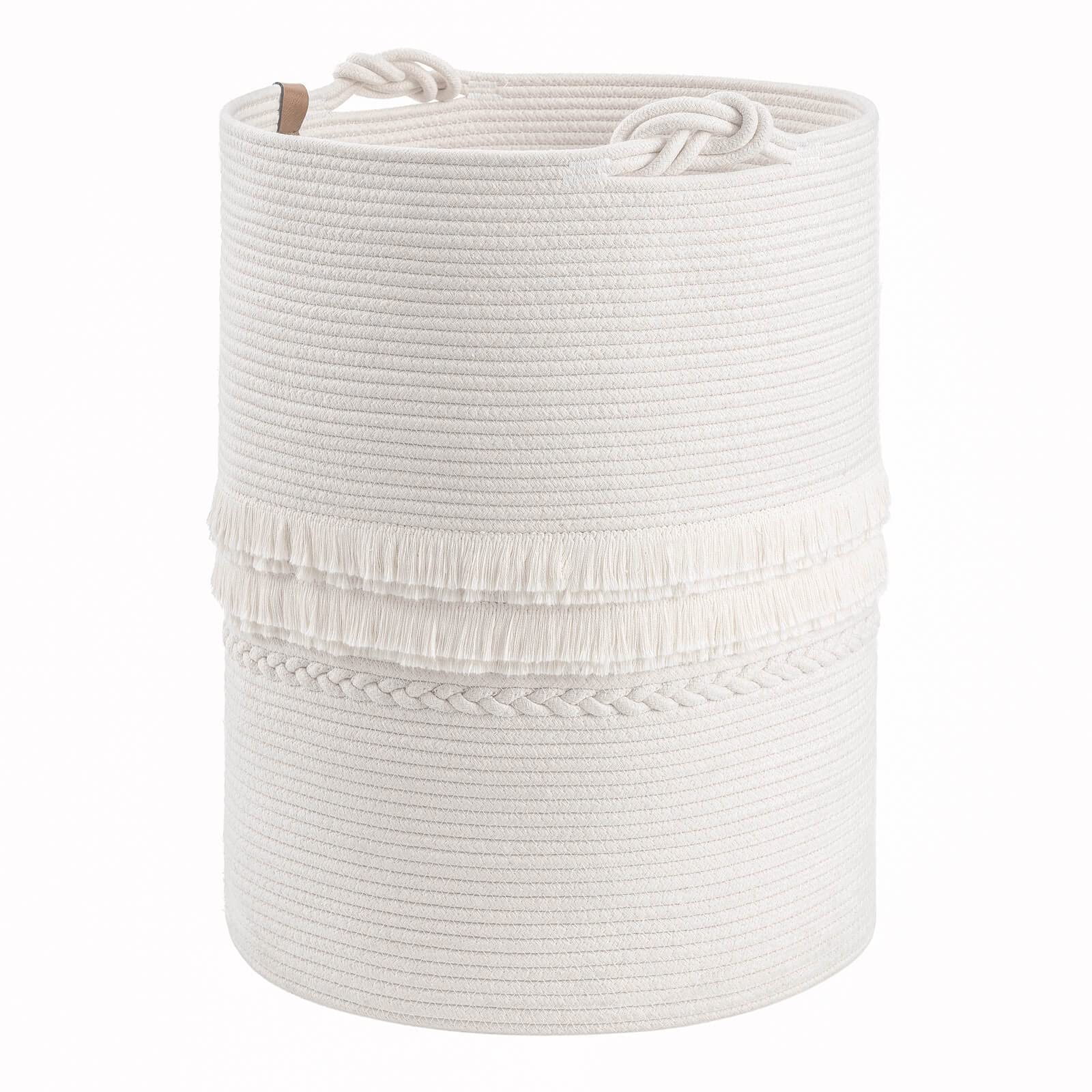 CherryNow baby-laundry-hamper white tall-basket keeps nursery organized.