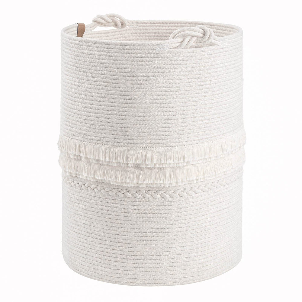 CherryNow baby-laundry-hamper white tall-basket keeps nursery organized.