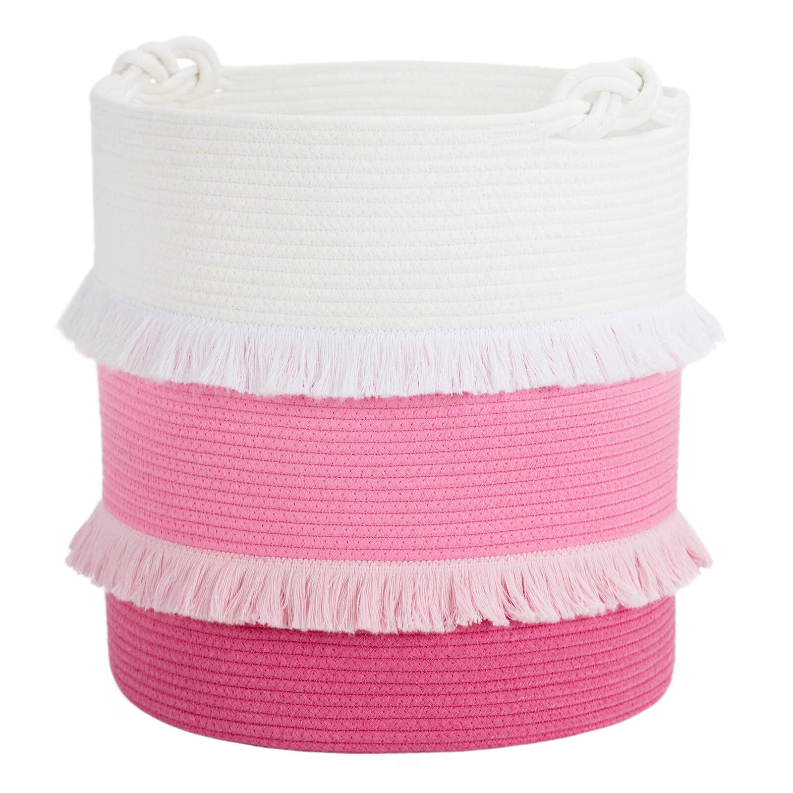 CherryNow extra-large woven basket front view showing spacious toy and blanket storage.