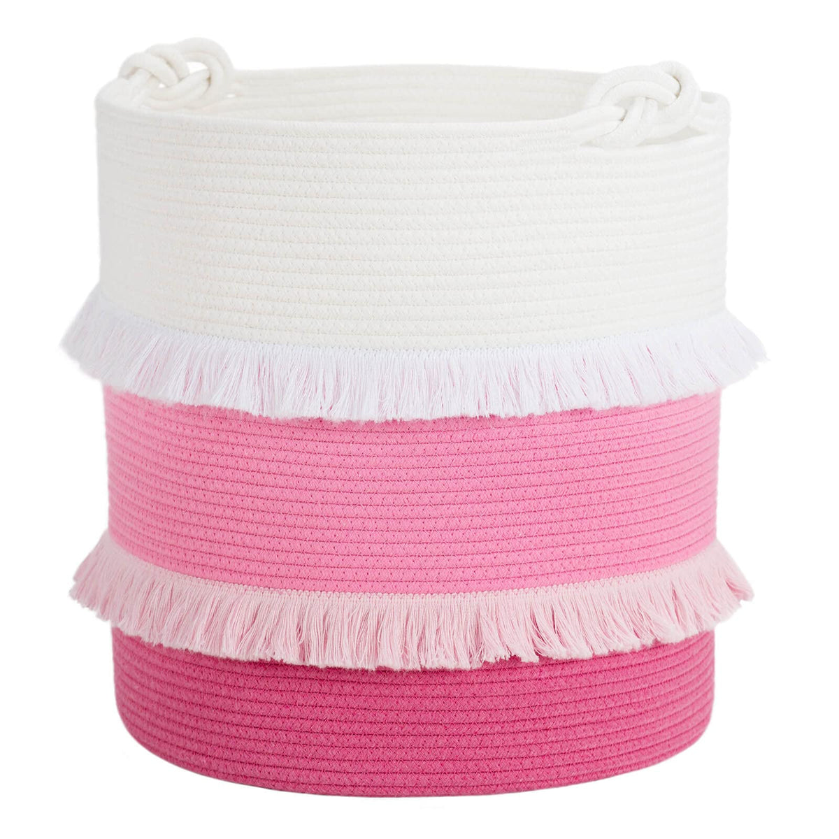 CherryNow extra-large woven basket front view showing spacious toy and blanket storage.