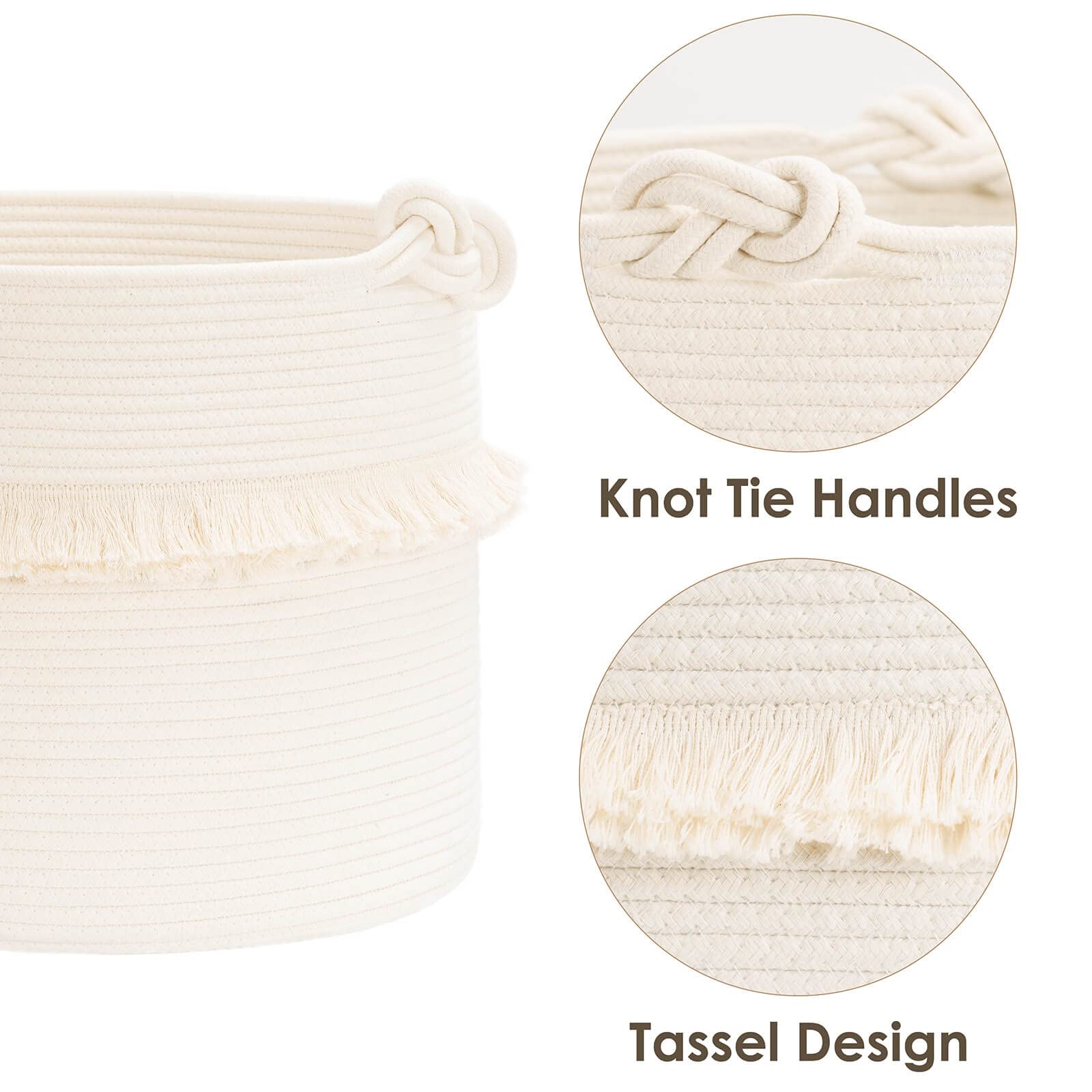 CherryNow large woven basket knot-handles illustrate easy transport by sturdy handles.