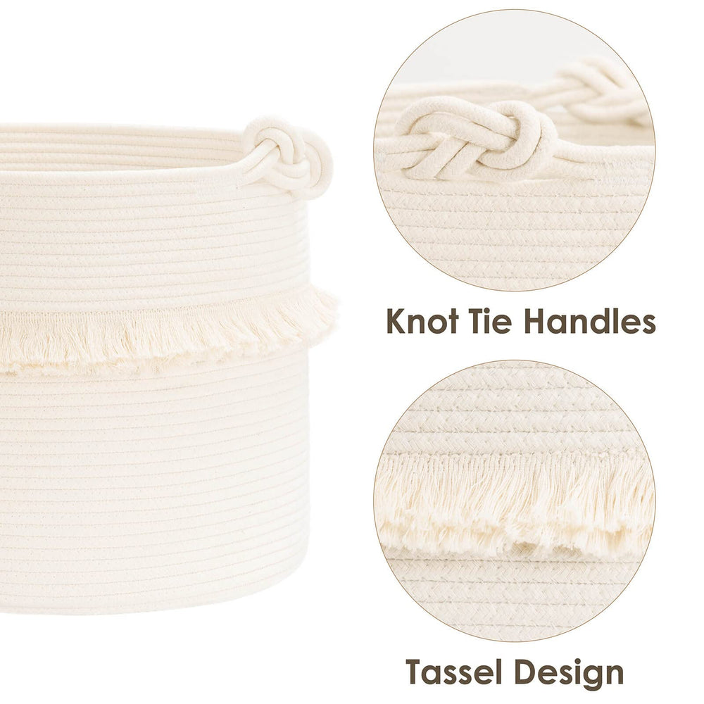 CherryNow large woven basket knot-handles illustrate easy transport by sturdy handles.