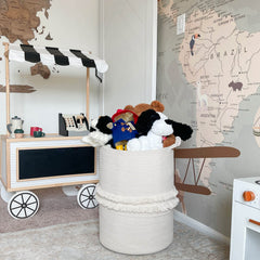 CherryNow tall-basket with sturdy-handles offers easy room-to-room transport.