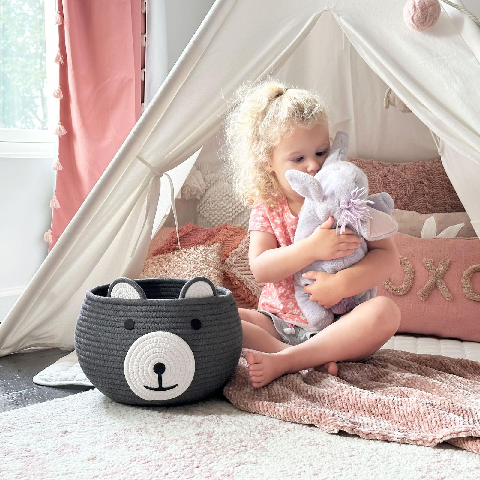 CherryNow Baby Basket playroom decor and tidy storage solution.