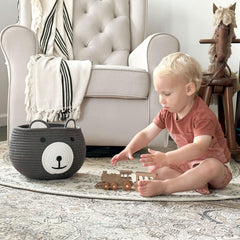 CherryNow Baby Basket soft grey rope material ideal for everyday storage.